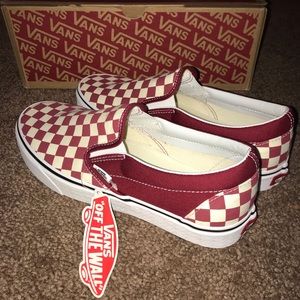 rumba red checkerboard vans